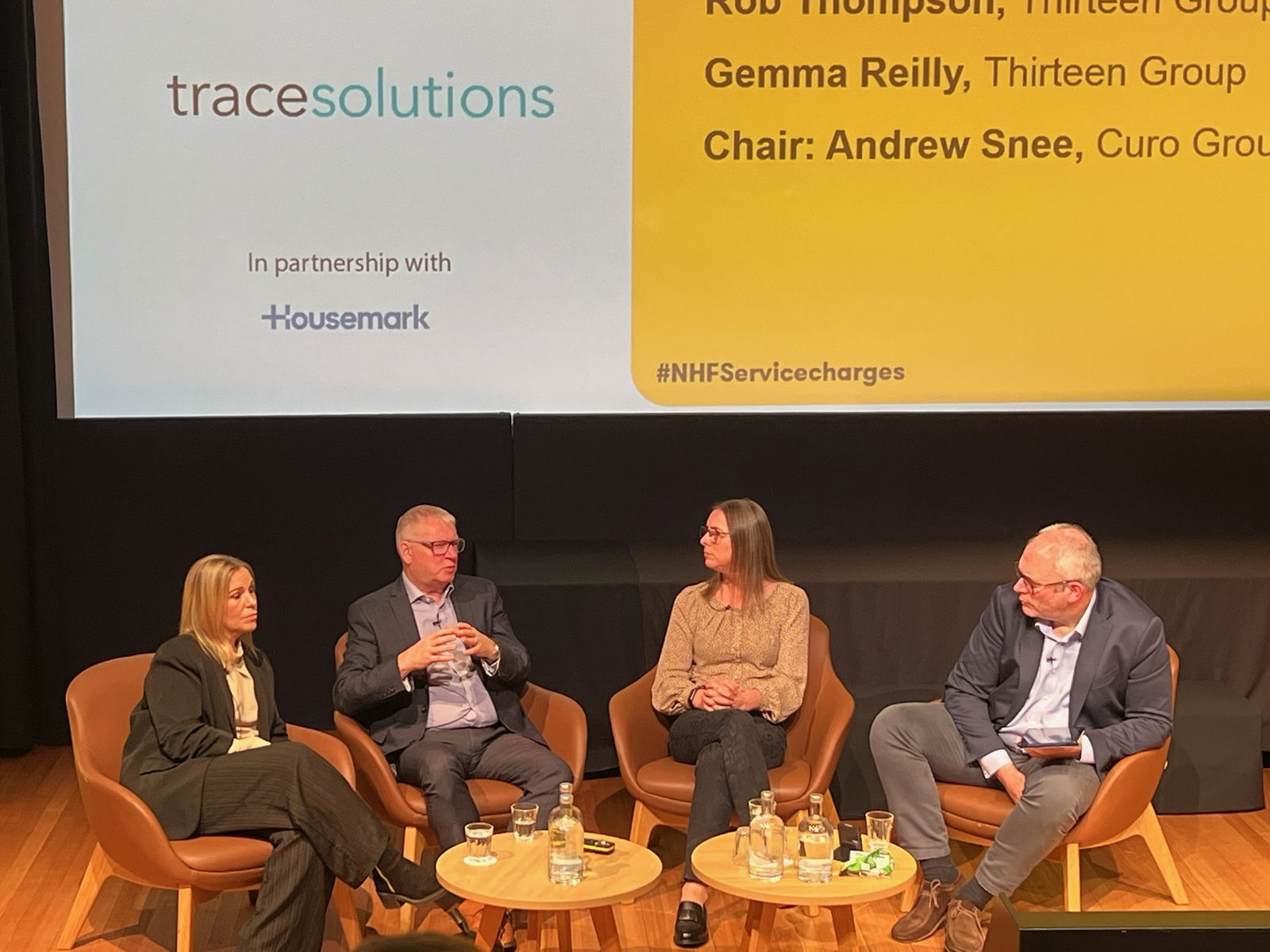 The panel for the discussion "Evidencing our costs" and the 2025 NHF Service Charge Conference